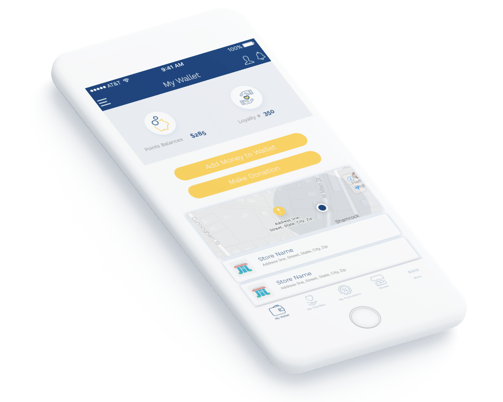 Chairty & Loyalty Mobile App Perspective Wallet